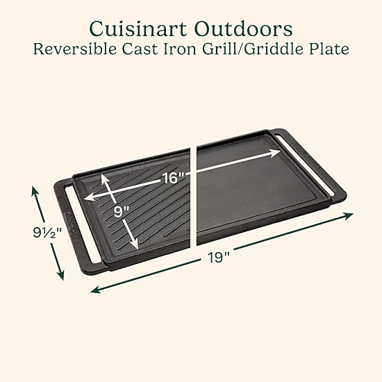 Cuisinart Outdoors Reversible Cast Iron Plate Grill Pans