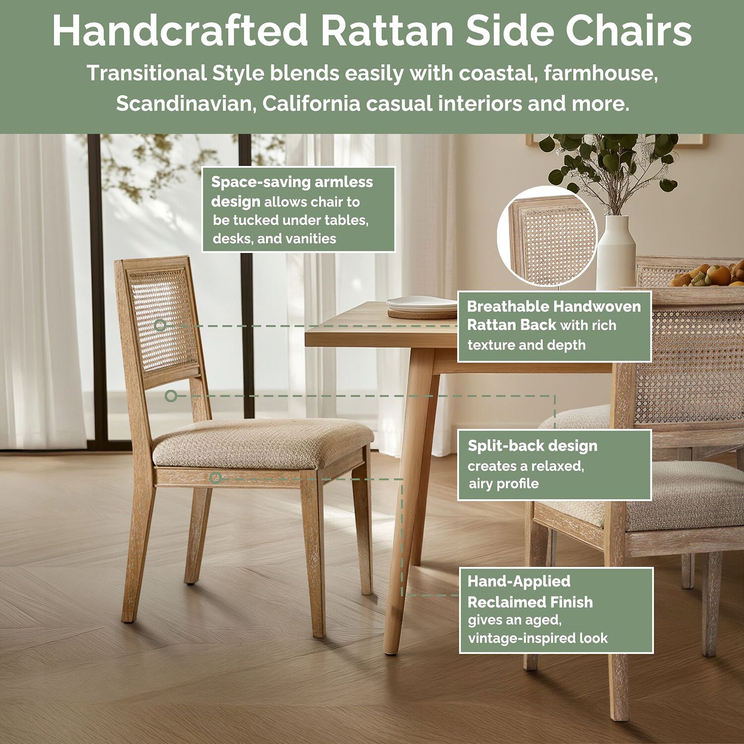 INK+IVY Kelly 2-pc. Upholstered Dining Chair