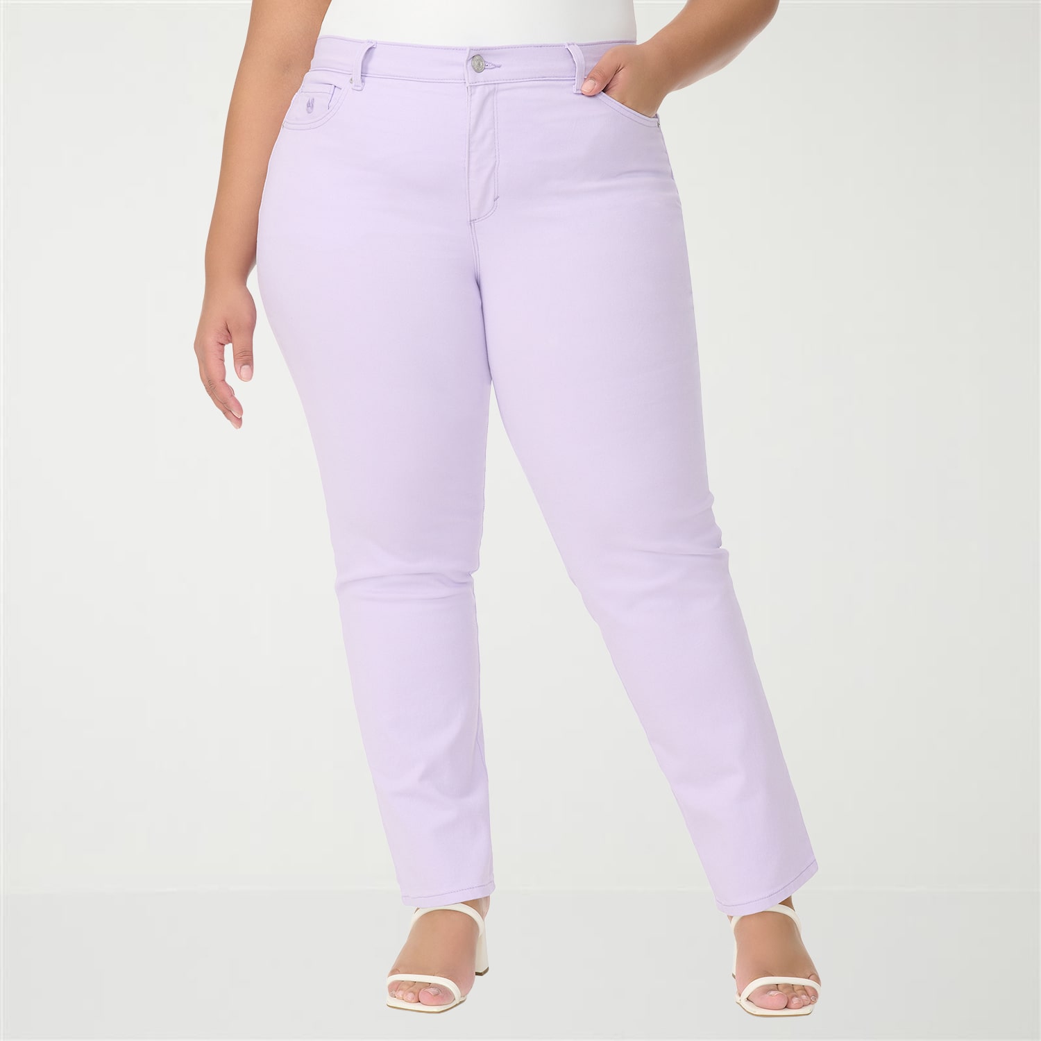 Gloria Vanderbilt Amanda Womens Plus High Rise Stretch Fabric Tapered Leg Jean