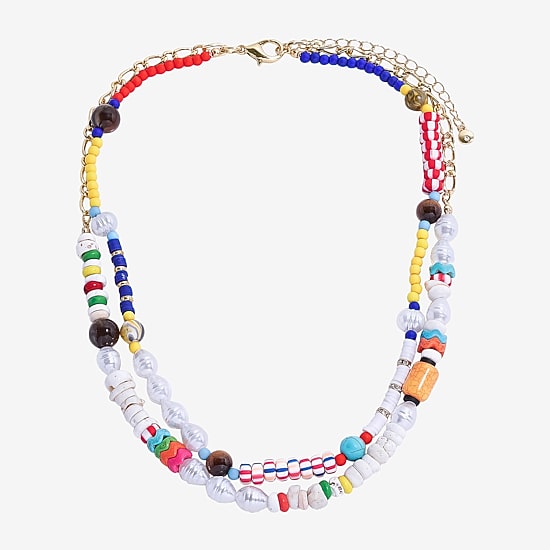 Bijoux Bar Womens 16 Inch Beaded Necklace