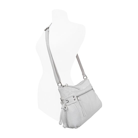 Bueno of California Pebble Washed Zip Front Crossbody Bag