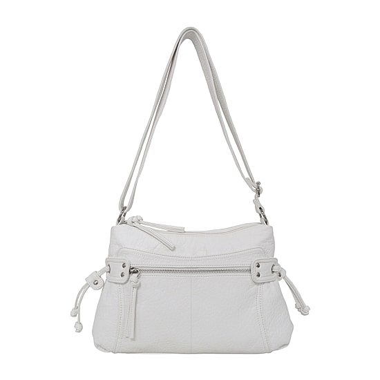 Bueno of California Pebble Washed Zip Front Crossbody Bag