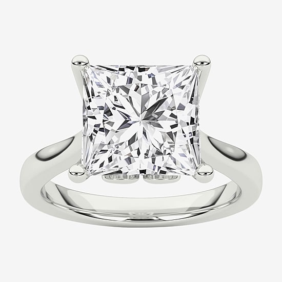 Grown Gorgeous (F / Vs2) Womens 3 3/4 CT. T.W. Lab Grown White Diamond Platinum Solitaire Engagement Ring