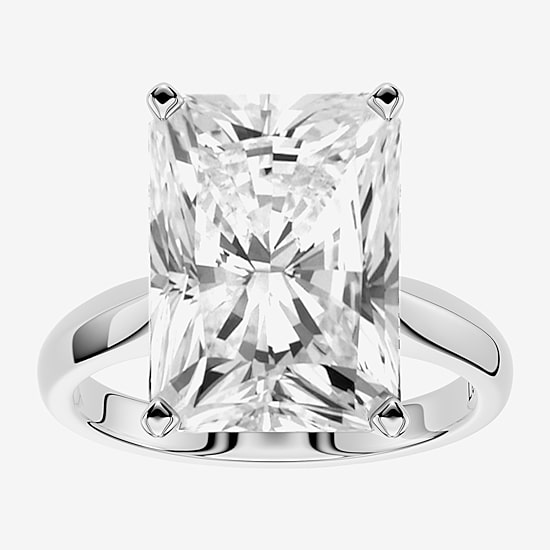 (F / Vs2) Womens 8 Ct.T.W. Lab Grown White Diamond 14K Gold Rectangular Solitaire Engagement Ring