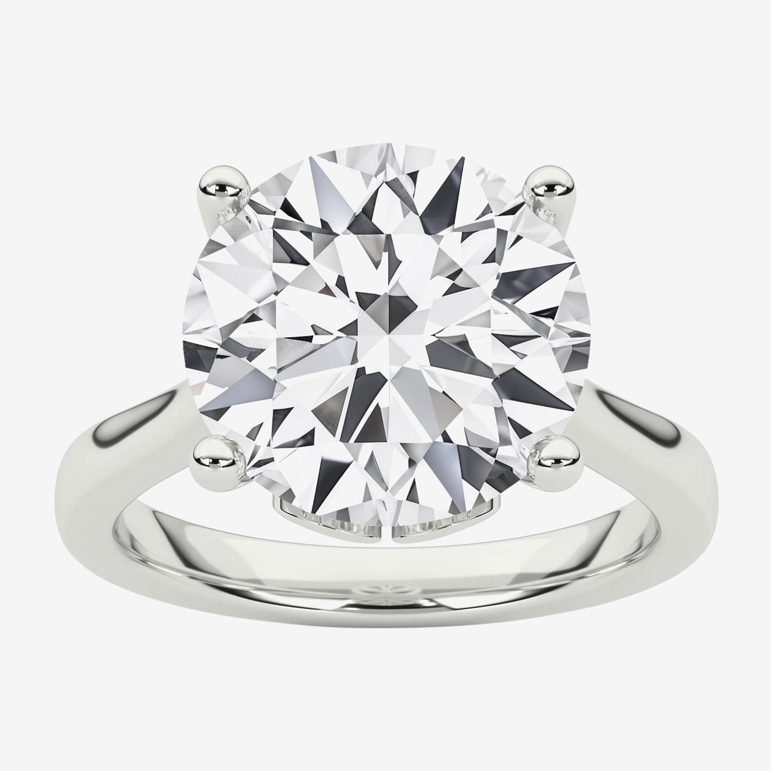 Grown Gorgeous (F / Vs2) Womens 4 1/2 CT. T.W. Lab White Diamond Platinum Round Solitaire Engagement Ring