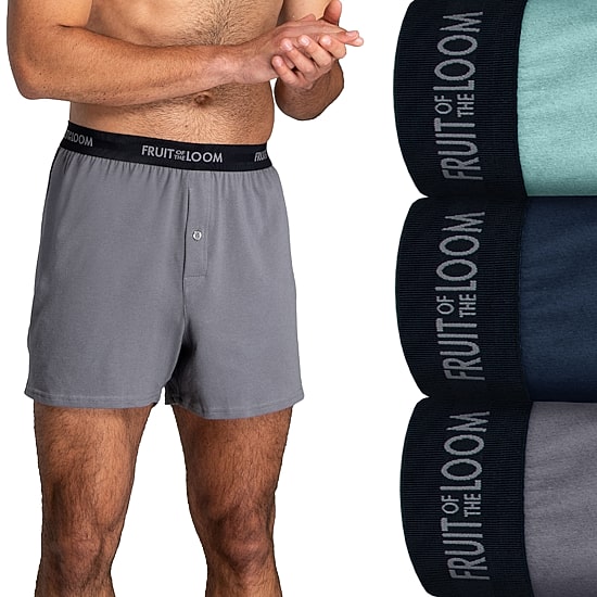 Fruit of the Loom Breathable Mens 3 Pack Boxers Pi3bp540