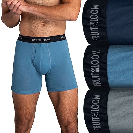 Fruit of the Loom Breathable Mens 3 Pack Boxer Briefs Pi3bp76c