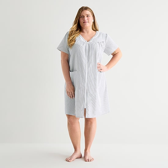 Adonna Womens Mid Length Short Sleeve Robe