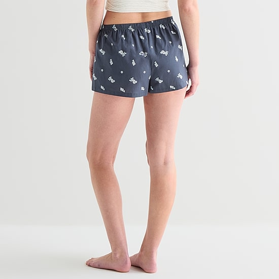 Arizona Womens Juniors Poplin Pajama Shorts