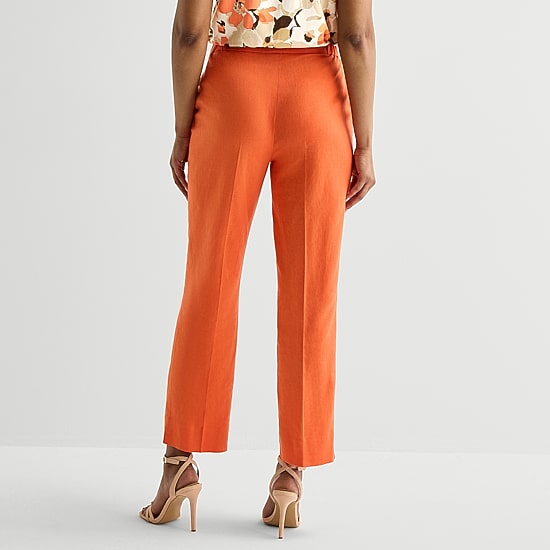 Black Label by Evan-Picone Linen Womens Classic Fit Straight Suit Pant