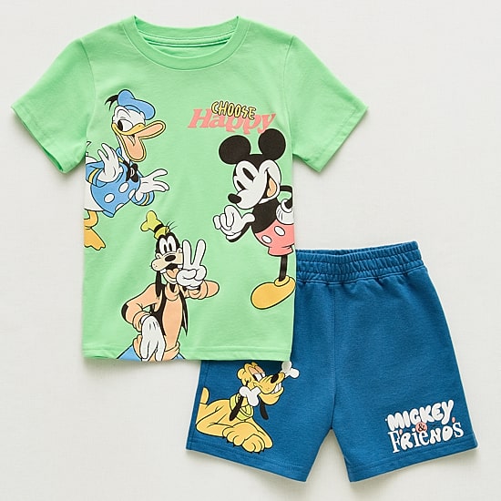 Disney Collection Little & Big Kid Boys Donald Duck Goofy Mickey and Friends 2-pc. Short Set