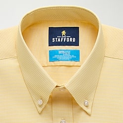 men's yellow dress shirts Men's Basic Solid Color Button Up Dress Shirt (Yellow) Yellow / Medium/15-15.5 Neck/34-35 Sleeve