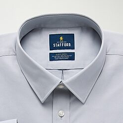 stafford dress shirts big and tall Stafford Men's Regular Fit Easy Care Stretch Dress Shirt (Oxford Blue,  15/34-35) at Amazon Men's Clothing store