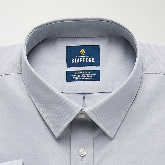 Stafford Big And Tall Advanced Performance Sweat Repel Mens Long Sleeve Dress Shirt