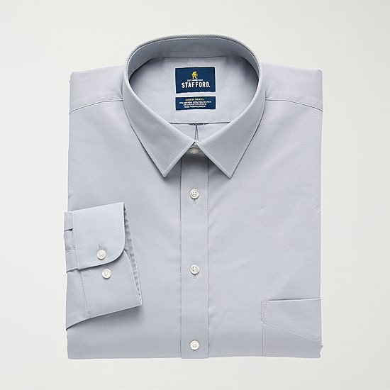 Stafford Big And Tall Advanced Performance Sweat Repel Mens Long Sleeve Dress Shirt
