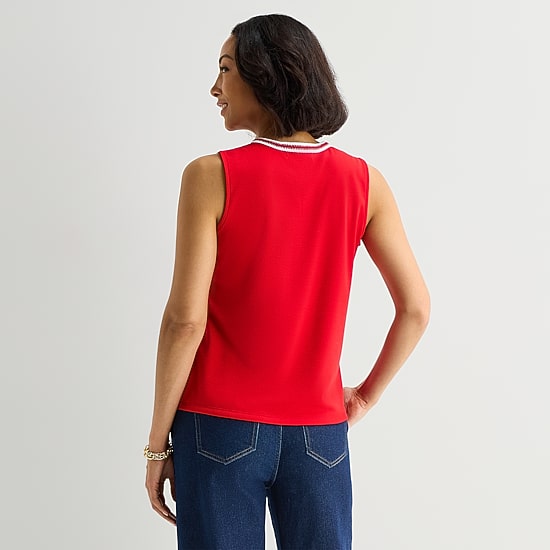 Liz Claiborne Womens V Neck Sleeveless Blouse