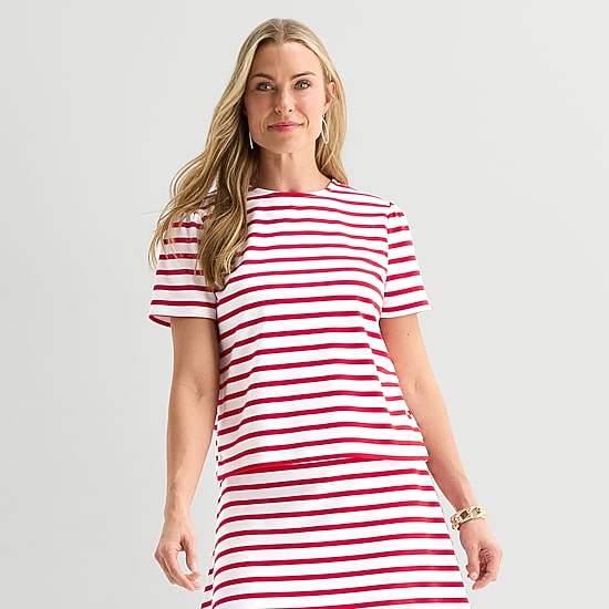 Liz Claiborne Womens Crew Neck Short Sleeve T-Shirt