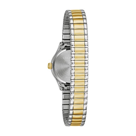 Caravelle Designed By Bulova Womens Two Tone Stainless Steel Expansion Watch 45l185