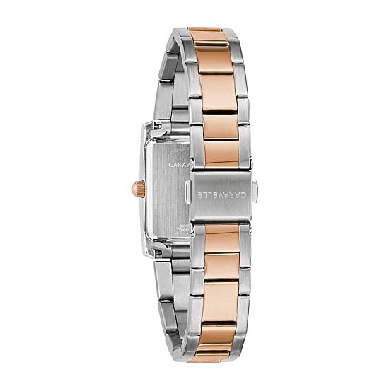 Caravelle Designed By Bulova Womens Two Tone Stainless Steel Bracelet Watch 45l187