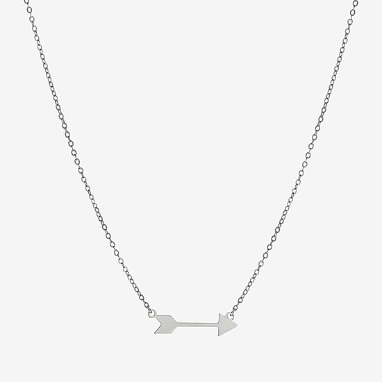 Silver Treasures Womens Sterling Silver Arrow 16 Inch Pendant Necklace