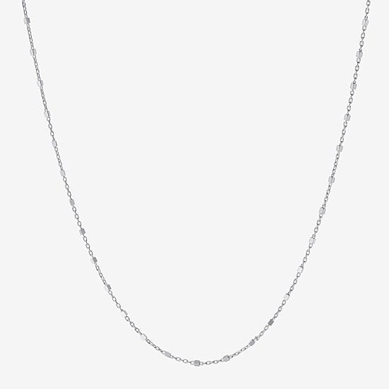 Silver Treasures Made In Italy Womens Sterling Silver 18 Inch Cable Chain Necklace