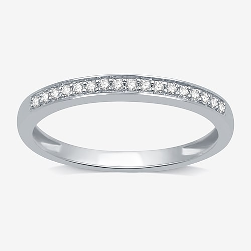 I Said Yes (h-i / I1) Womens 1/10 Ct. T.w. Lab Grown White Diamond Sterling Silver Band