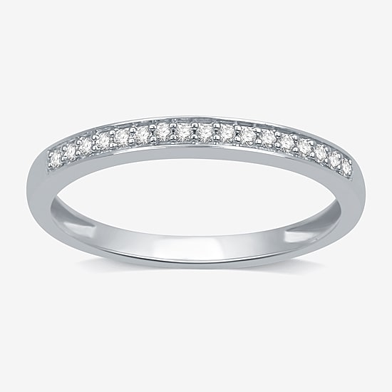 I Said Yes (H-I / I1) Womens 1/10 CT. T.W. Lab Grown White Diamond Sterling Silver Band