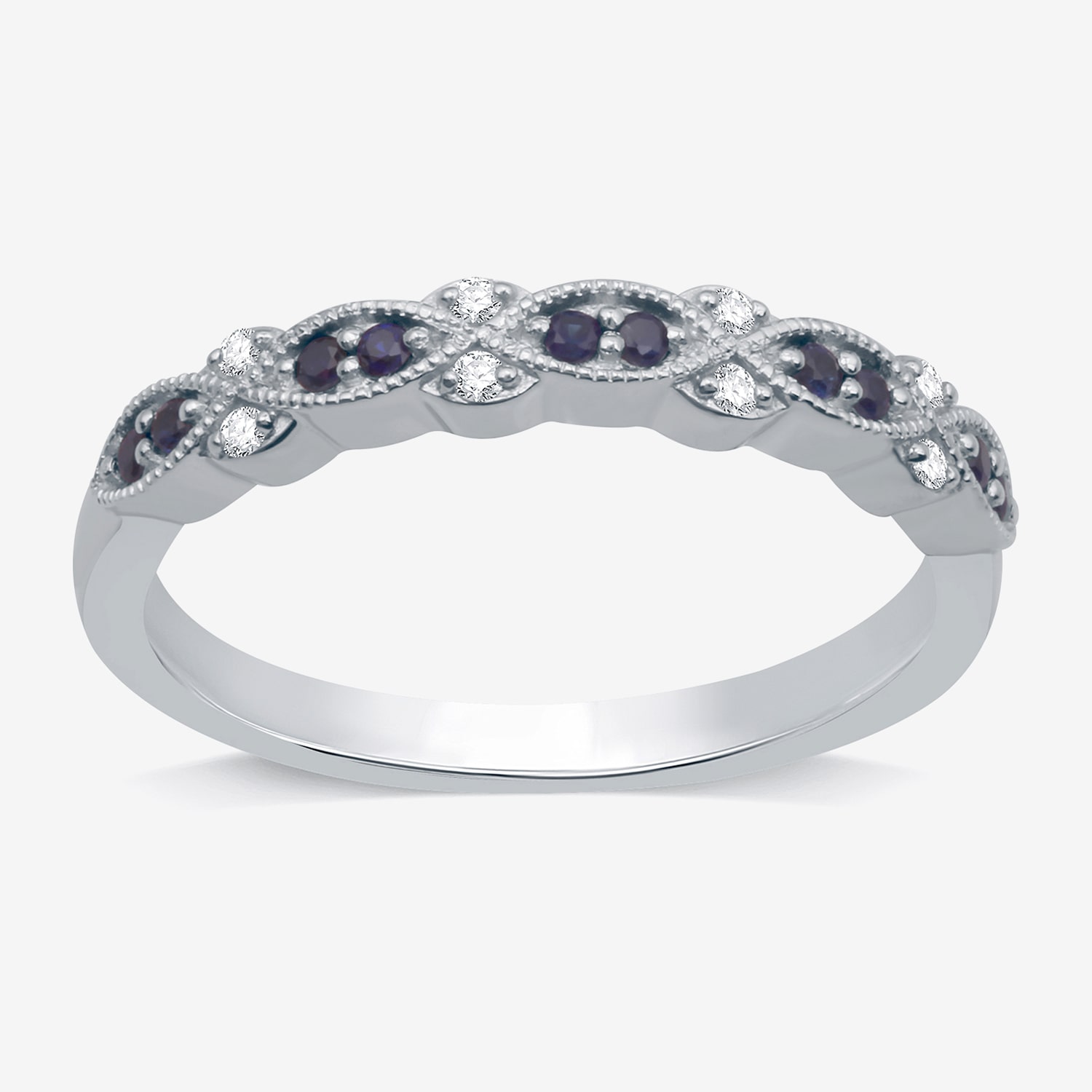 I Said Yes 1/2 CT. T.W. Lab Created Blue Sapphire Sterling Silver or 14K Gold Over Wedding Band
