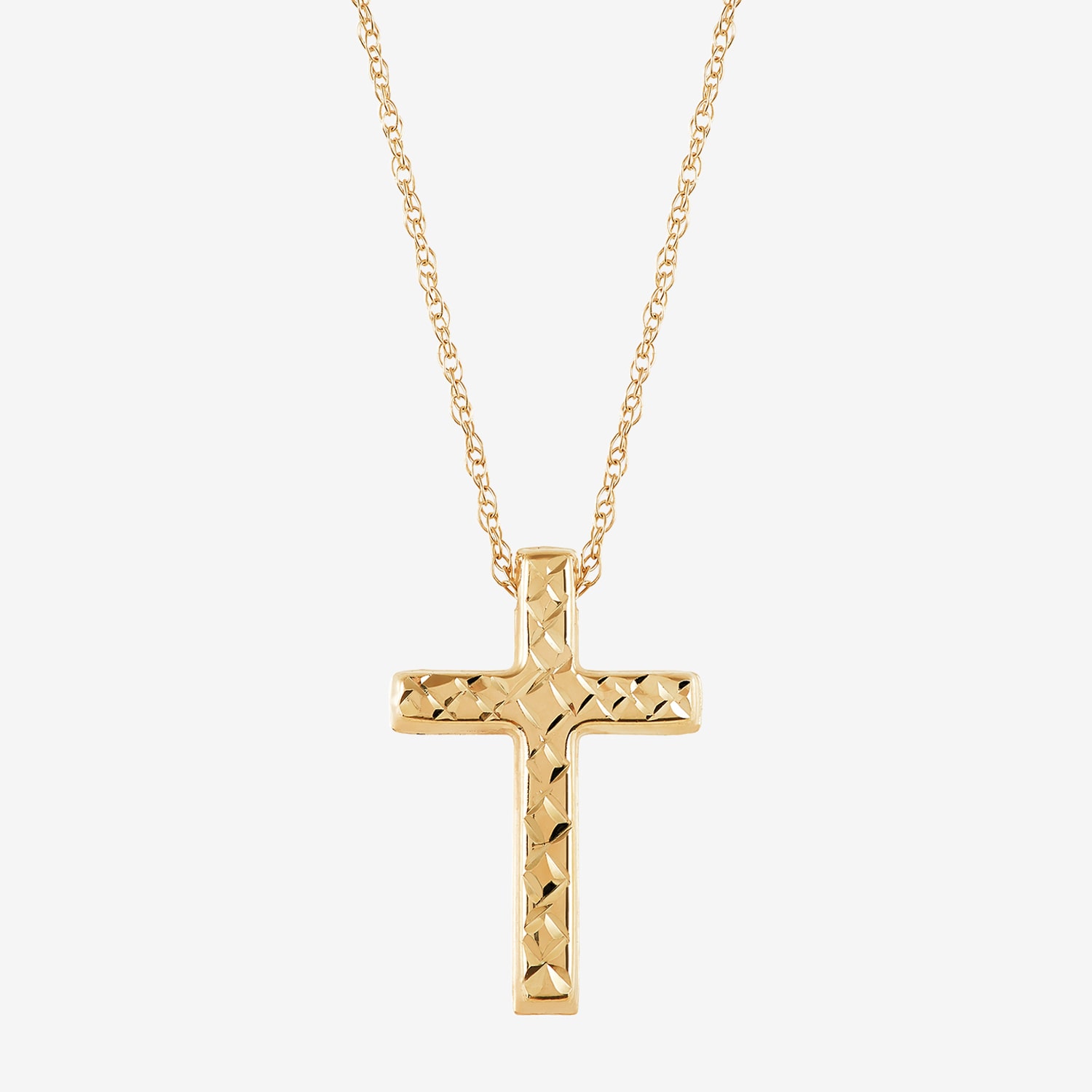 Religious Jewelry Womens 10K Gold Cross Pendant Necklace