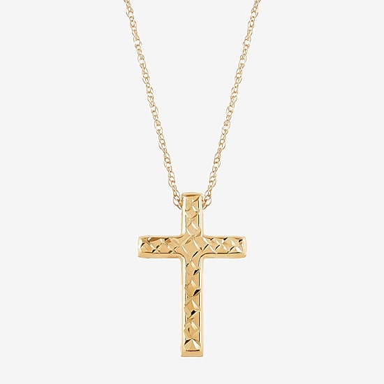Religious Jewelry Womens 10K Gold Cross Pendant Necklace