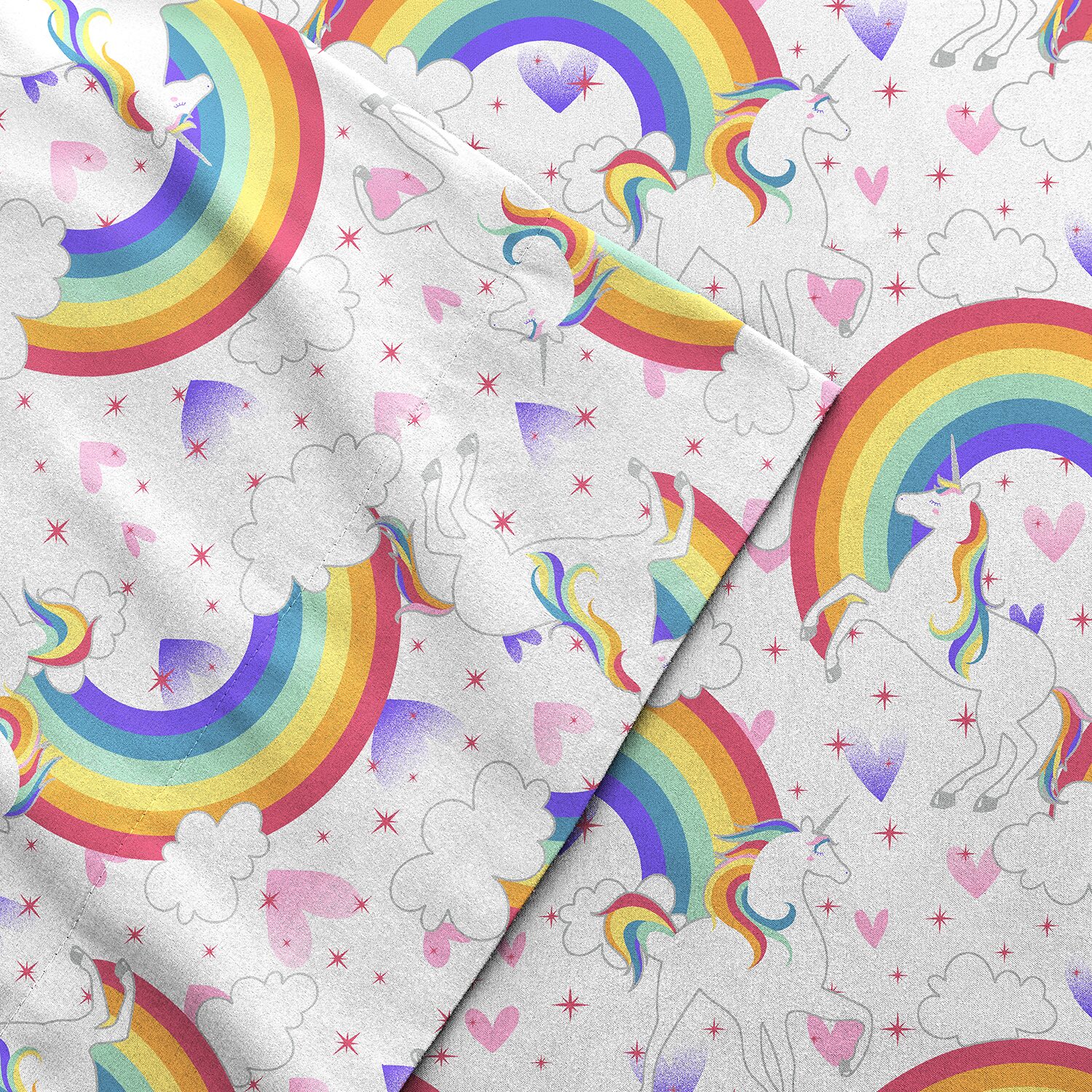Dream Factory Unicorn Rainbow Sheet Set