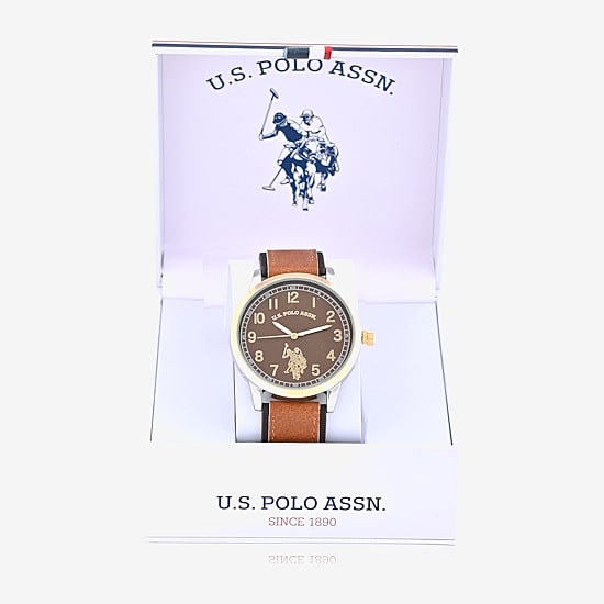 U.S. Polo Assn. Mens Brown Strap Watch Usc50596jc