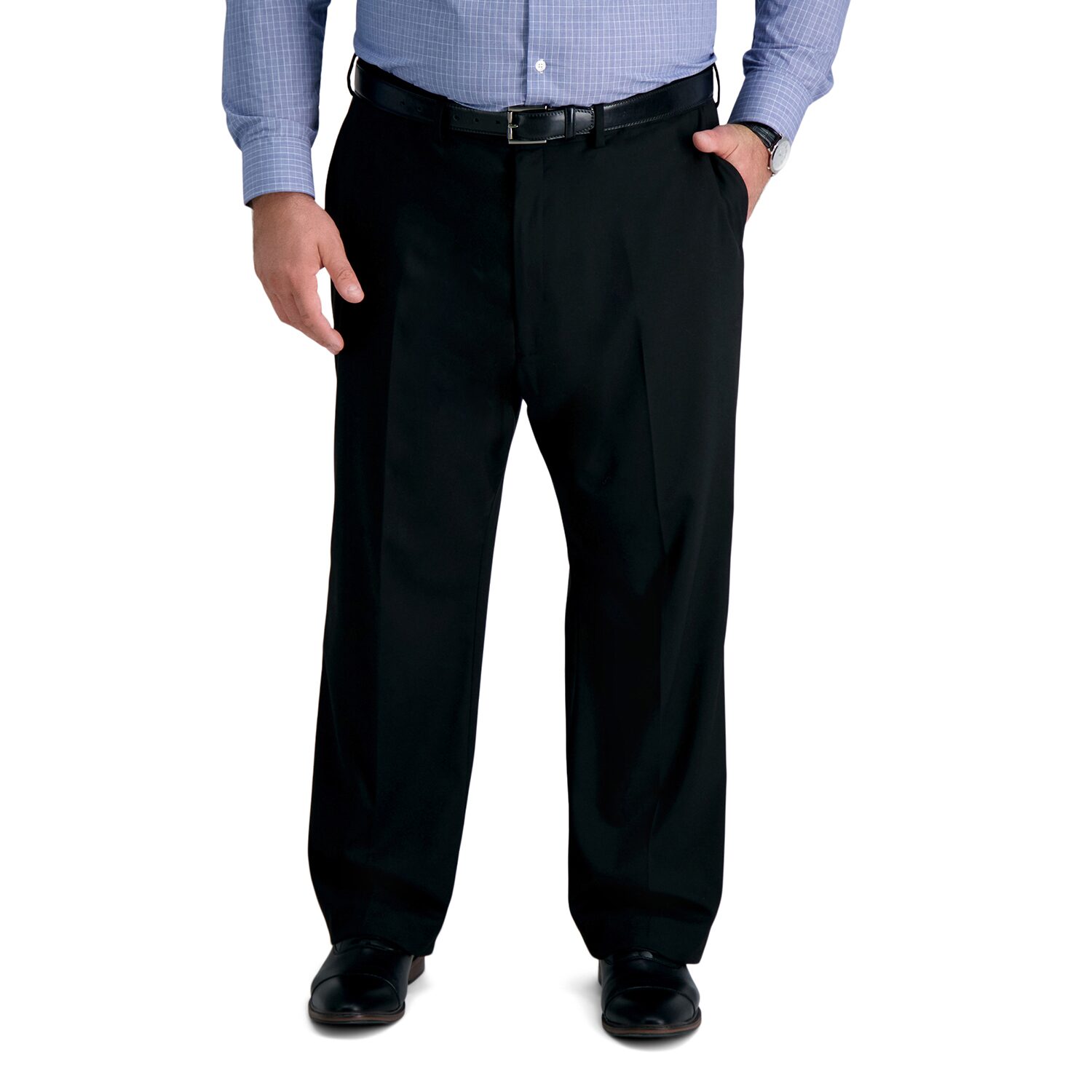 Haggar JMH Mens Classic Fit Big and Tall Dress Flat Front Pant