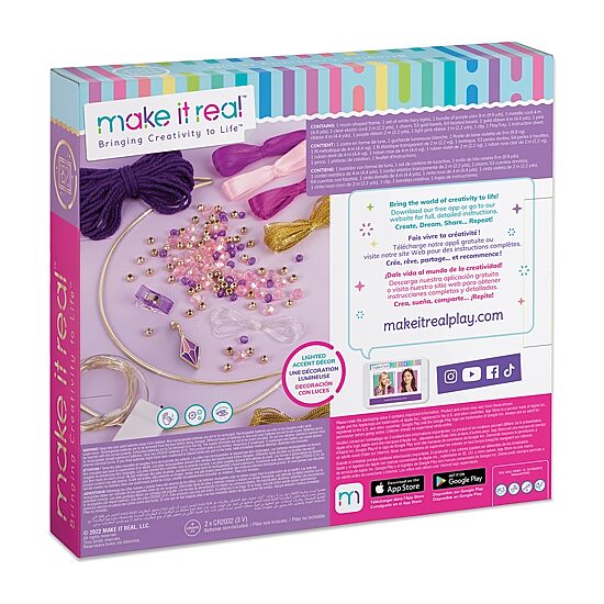 Make It Real DIY Lunar Dream Catcher with Lights - Purple Pink & Gold