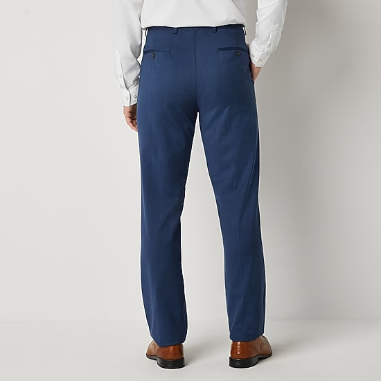Stafford Coolmax All Season Ecomade Signature Birdseye Mens Stretch Fabric Slim Fit Flat Front Suit Pant