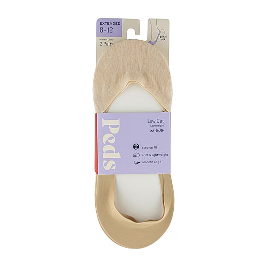 Peds Smooth Edge Low Cut Womens Multi-Pack 2 Pair Liner Socks