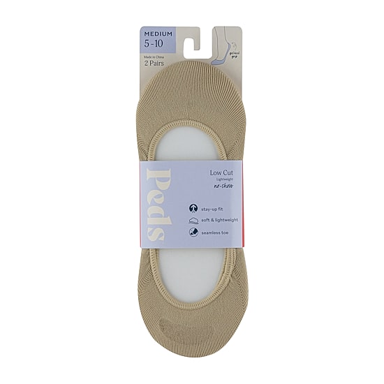 Peds Gel Ultra Low Cut Womens Multi-Pack 2 Pair Liner Socks