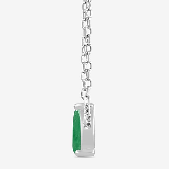 Toi Et Moi Womens Genuine Gemstone &  1/10 CT. T.W. Lab Grown Diamond 10K White Gold Pear Pendant Necklace
