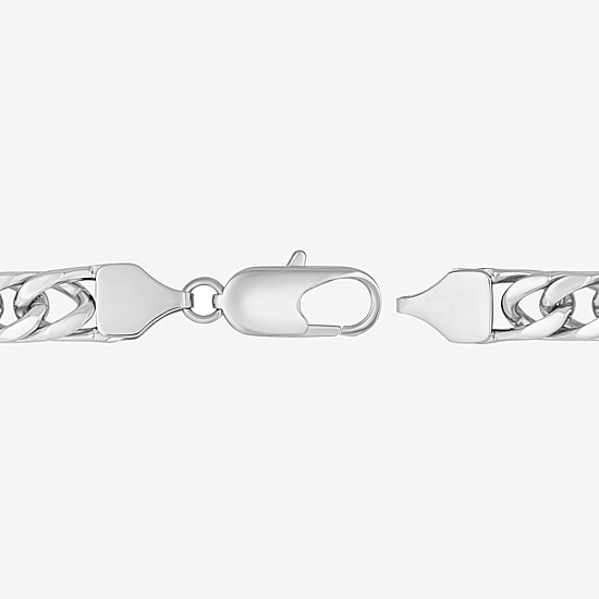 Mens Stainless Steel 9 Inch Solid Curb Chain Bracelet