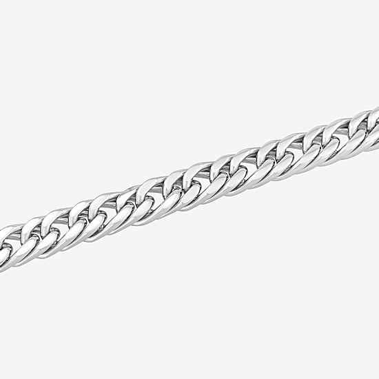 Mens Stainless Steel 9 Inch Solid Curb Chain Bracelet