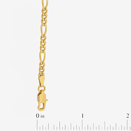 Mens Yellow Stainless Steel Figaro Chain Necklace