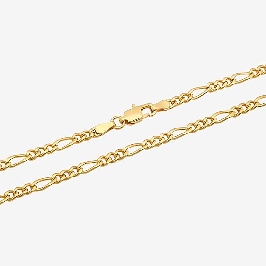 Mens Yellow Stainless Steel Figaro Chain Necklace