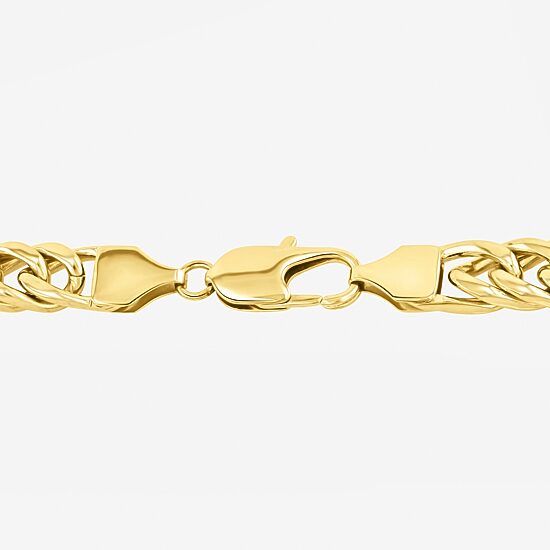 Men's Yellow Stainless Steel Solid Curb Chain Necklace