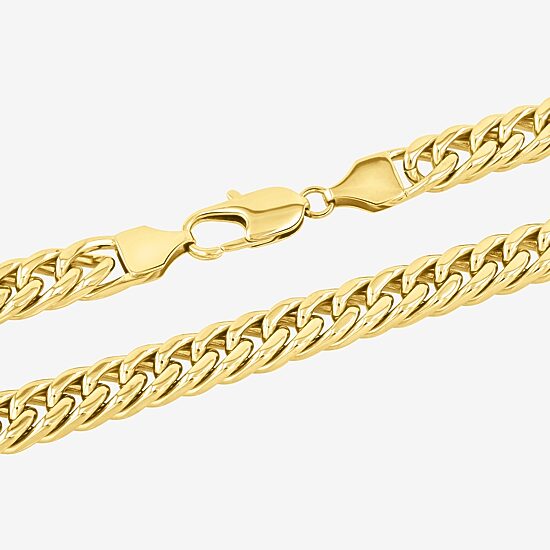 Men's Yellow Stainless Steel Solid Curb Chain Necklace