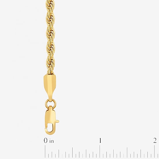 Men's Yellow Stainless Steel Solid Rope Chain Necklace