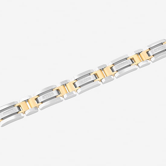 Stainless Steel 1/7 CT. T.W. Natural White Diamond 8 1/2 Inch Solid Link Chain Bracelet