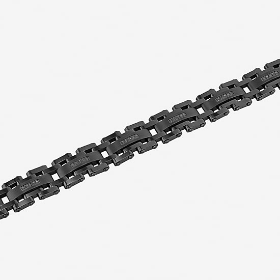 Stainless Steel 1/7 CT. T.W. Natural White Diamond 8 1/2 Inch Solid Link Link Bracelet
