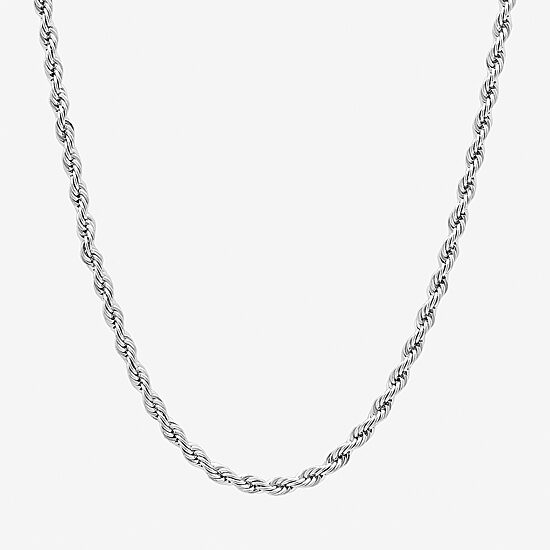 Mens Rope Stainless Steel Chain Necklace