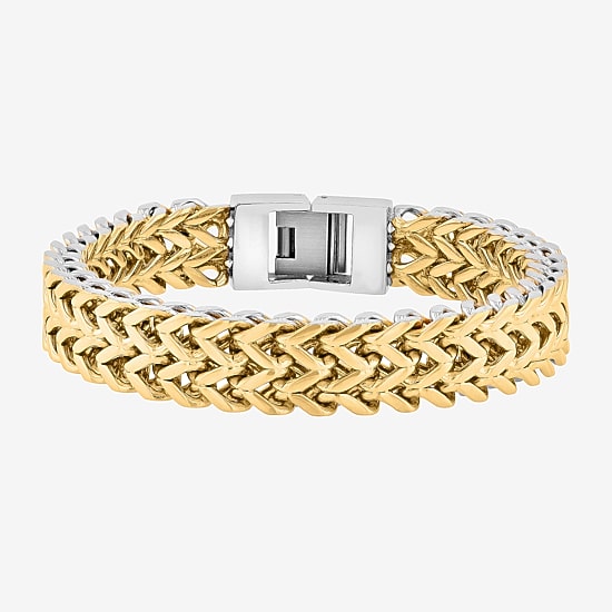 Mens Stainless Steel 8 1/2 Inch Link Chain Bracelet
