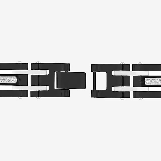 Mens 1/2 CT. T.W.Lab-Grown (G-H / I1) Diamond Stainless Steel 8 1/2 Inch Link Bracelet